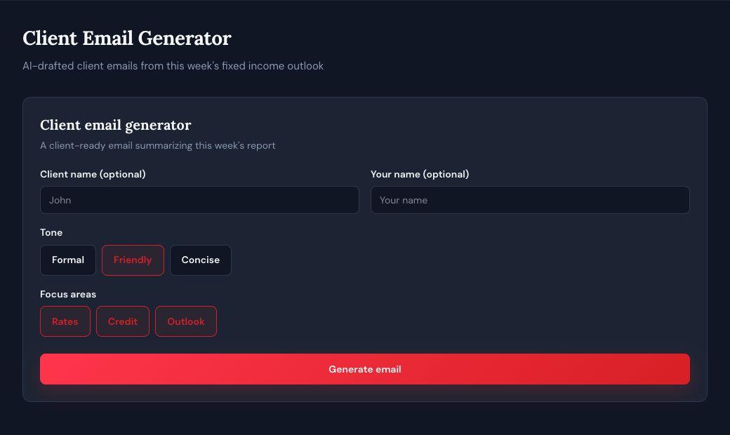 Client Email Generator inside the Pro workspace